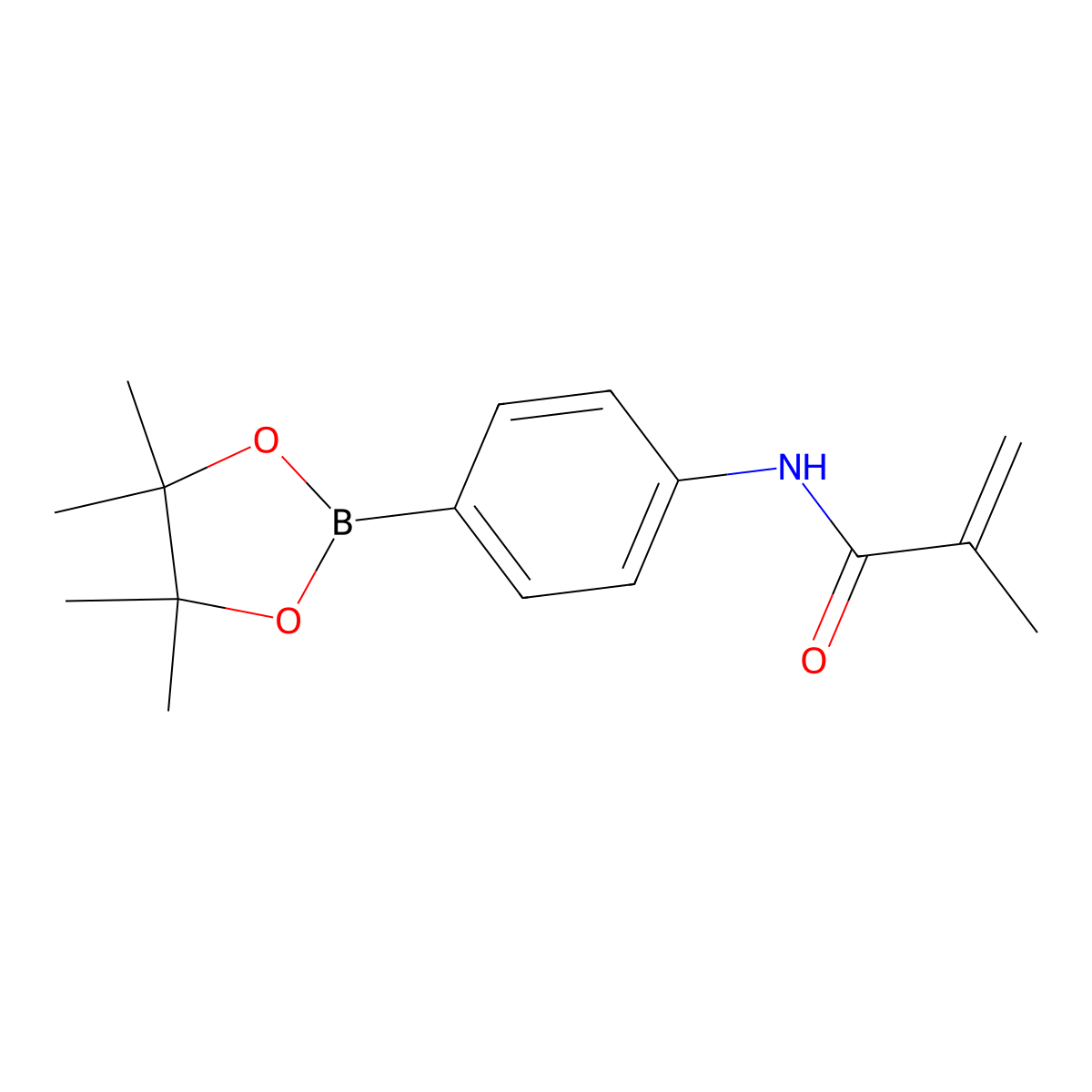 2-Methyl-n-[4-(4,4,5,5-tetramethyl-1,3,2-dioxaborolan-2-yl)phenyl]-2-propenamide molecular structure, CAS 1056904-41-6