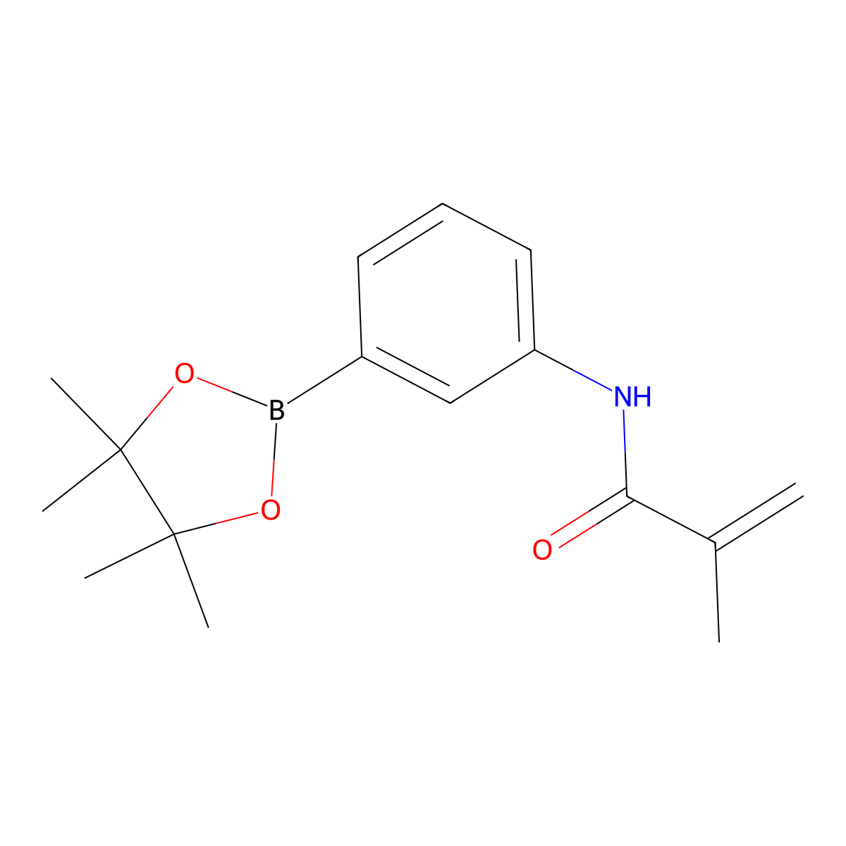 N-(3-(4,4,5,5-tetramethyl-1,3,2-dioxaborolan-2-yl)phenyl)methacrylamide molecular structure, CAS 1056904-42-7