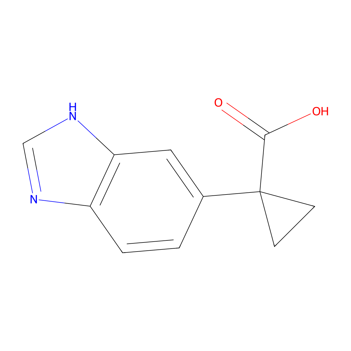1-(1h-Benzimidazol-6-yl)cyclopropanecarboxylic acid molecular structure, CAS 1056933-69-7
