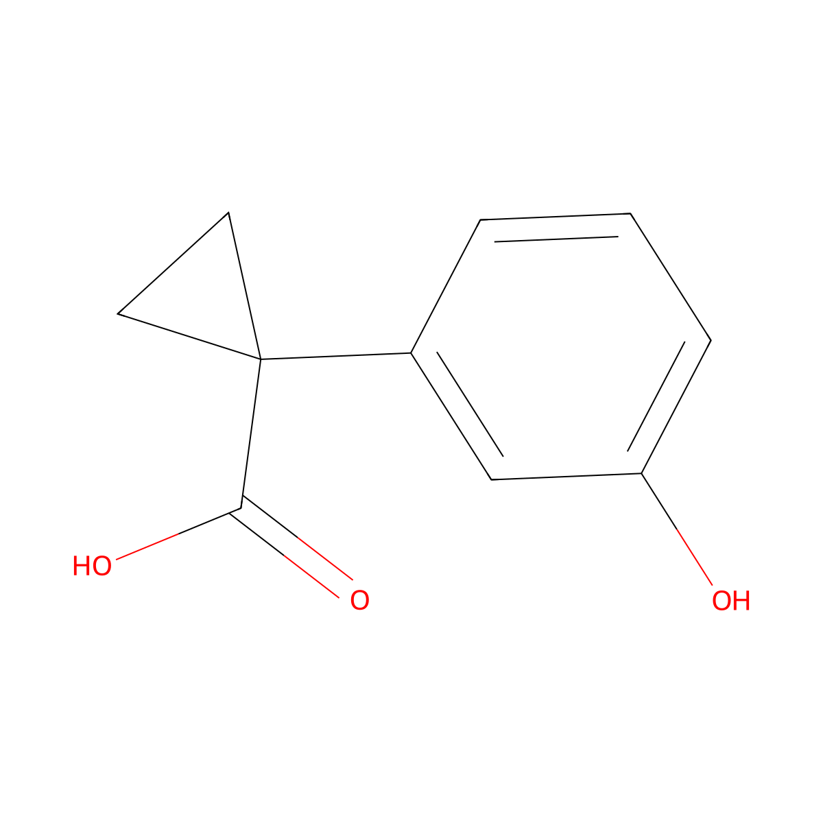 1-(3-Hydroxyphenyl)cyclopropanecarboxylic acid molecular structure, CAS 1056933-73-3