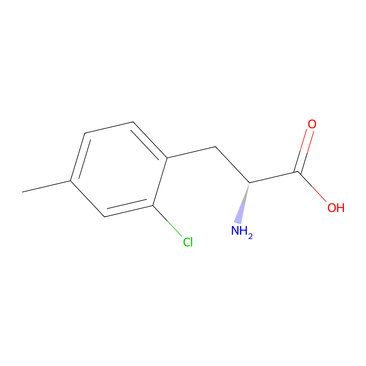 (2R)-2-amino-3-(2-chloro-4-methylphenyl)propanoic acid molecular structure, CAS 1056934-22-5