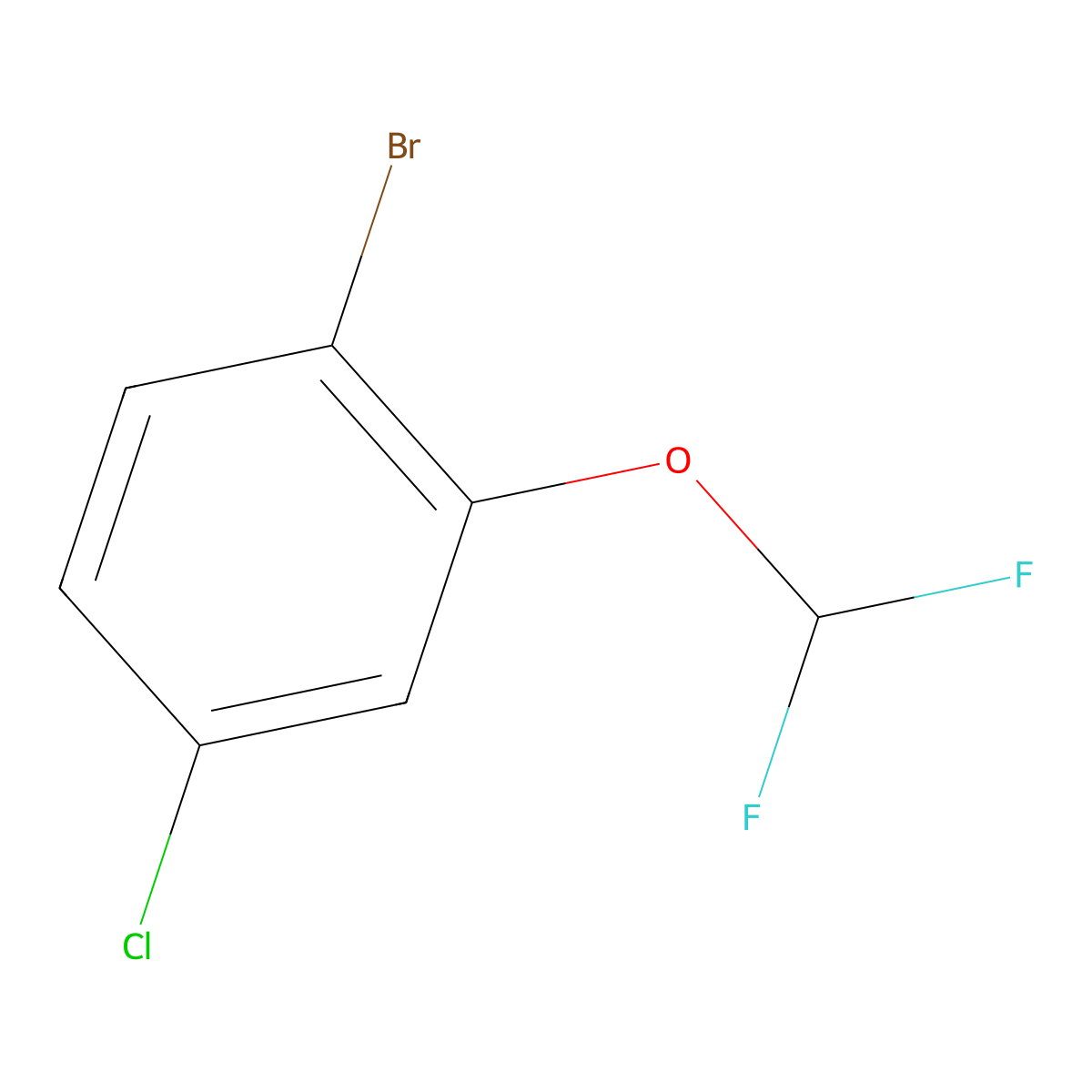 1-Bromo-4-chloro-2-(difluoromethoxy)benzene molecular structure, CAS 1056942-37-0