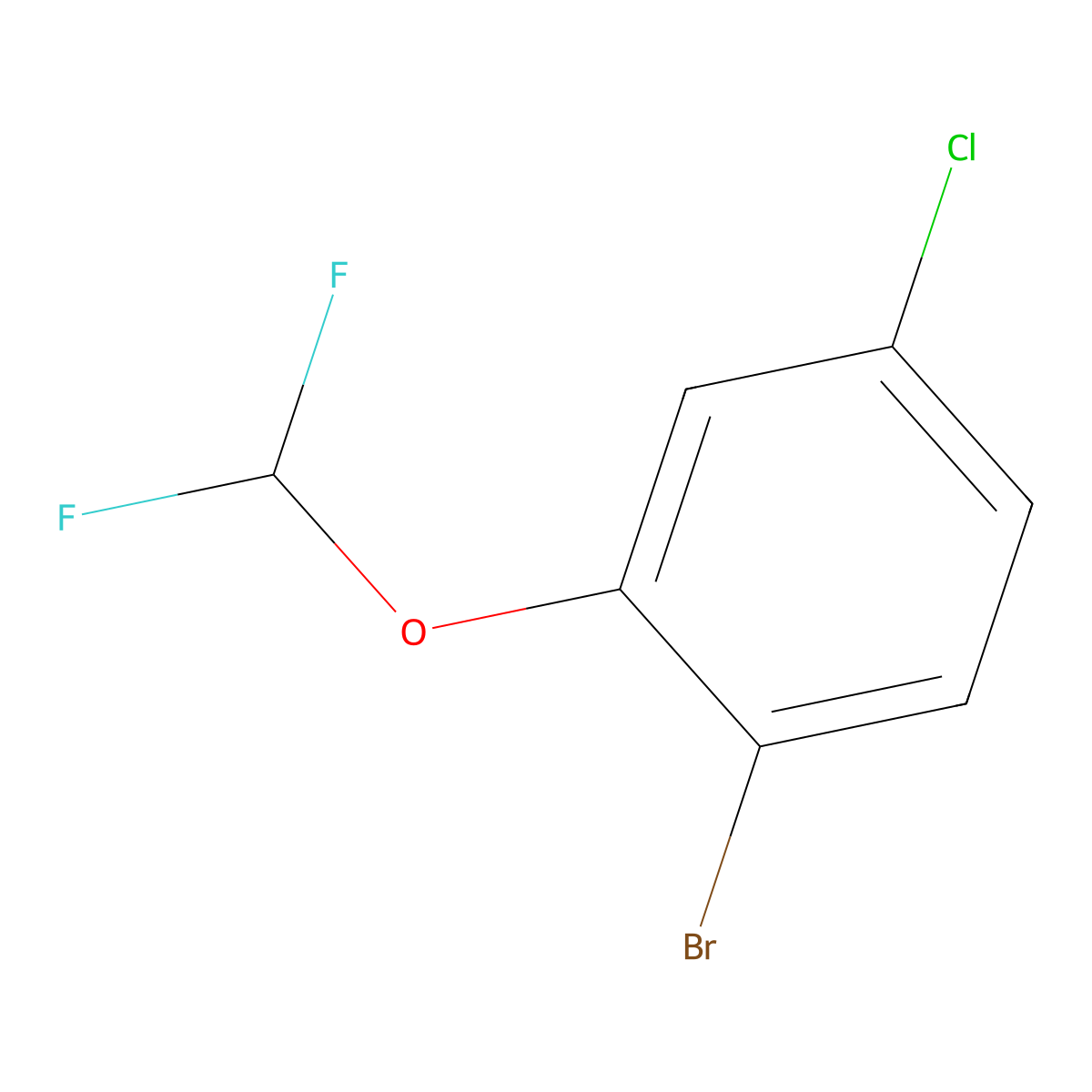 1-Bromo-4-chloro-2-(difluoromethoxy)benzene molecular structure, CAS 1056942-37-0
