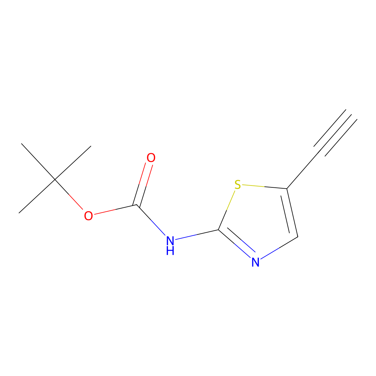 Tert-butyl (5-ethynylthiazol-2-yl)carbamate molecular structure, CAS 1056942-45-0