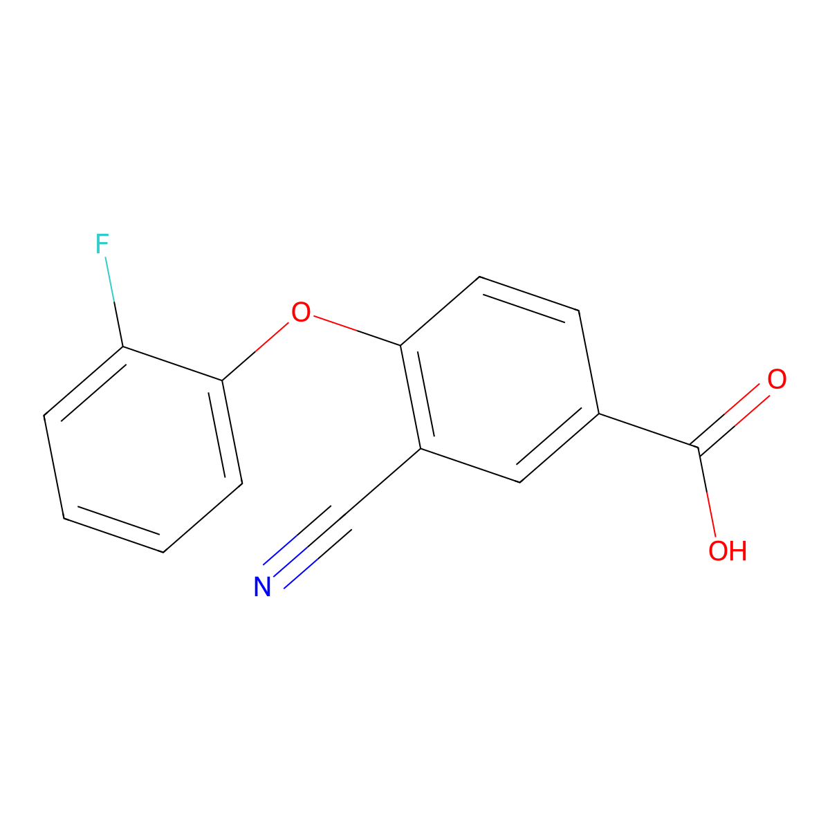 3-Cyano-4-(2-fluorophenoxy)benzoic acid molecular structure, CAS 1056952-13-6