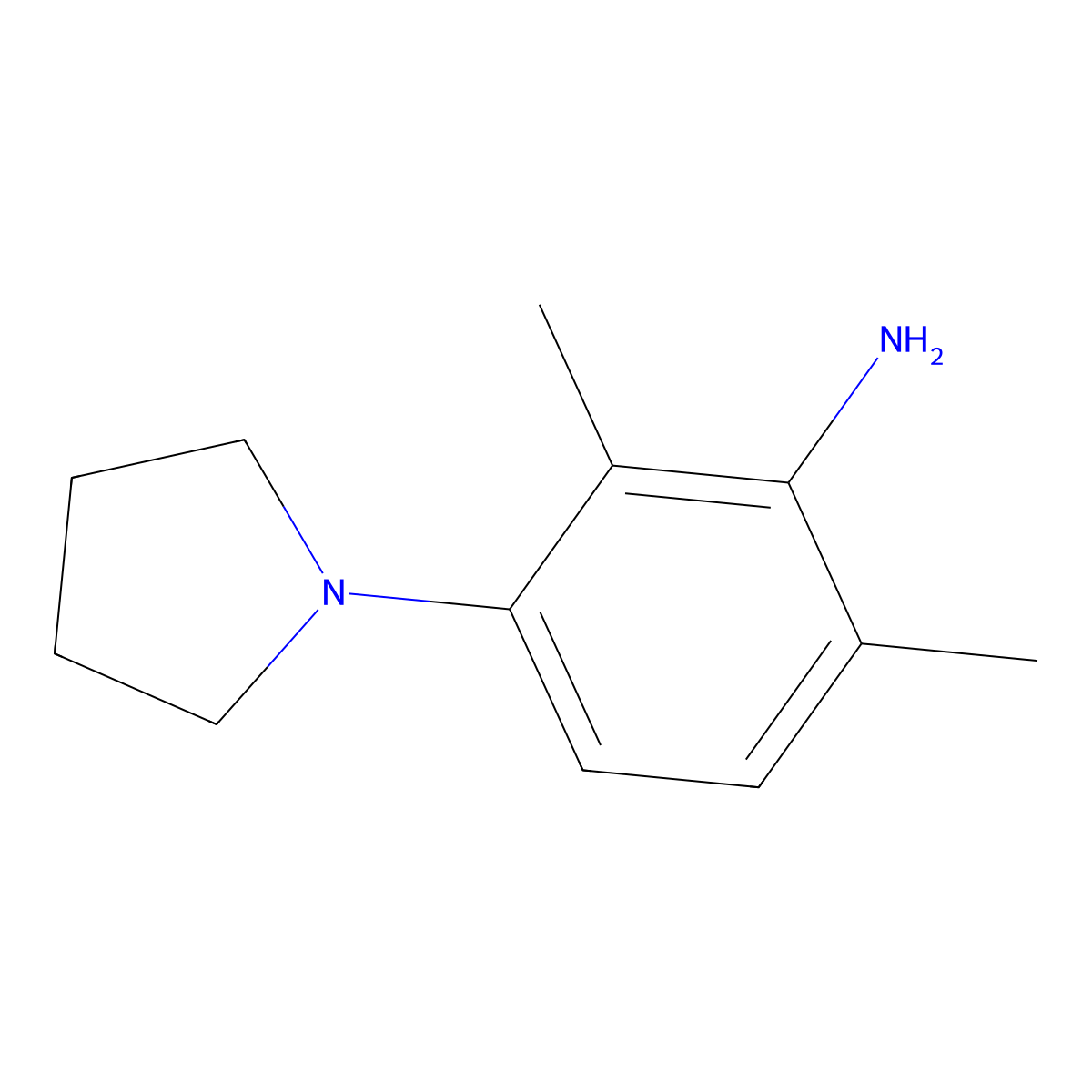2,6-Dimethyl-3-(pyrrolidin-1-yl)aniline molecular structure, CAS 1056963-14-4