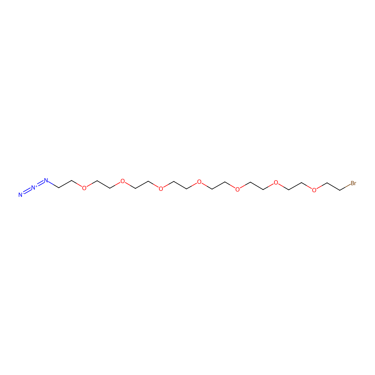 Bromo-PEG7-azide molecular structure, CAS 1056969-61-9