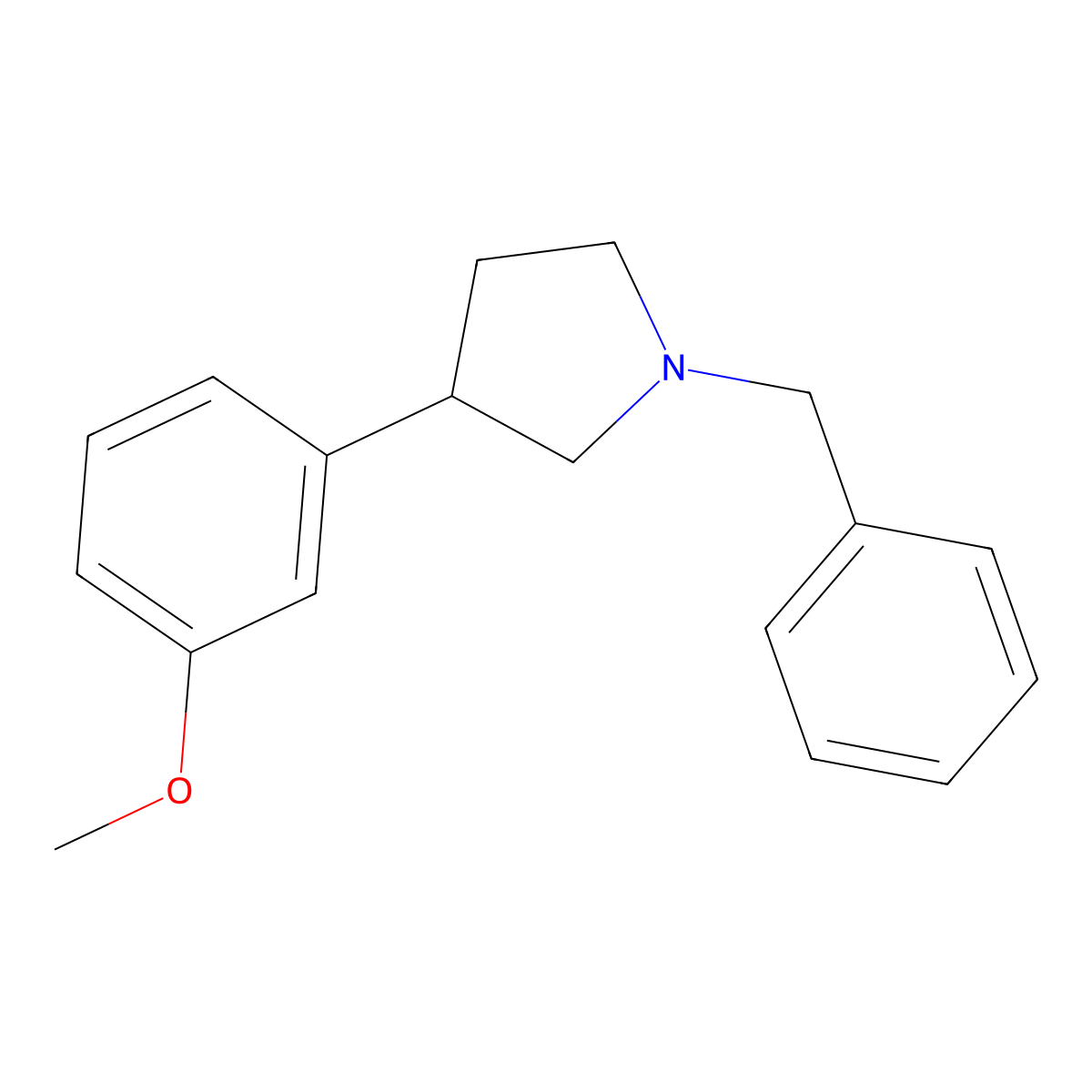 1-Benzyl-3-(3-methoxyphenyl)pyrrolidine molecular structure, CAS 1056971-34-6