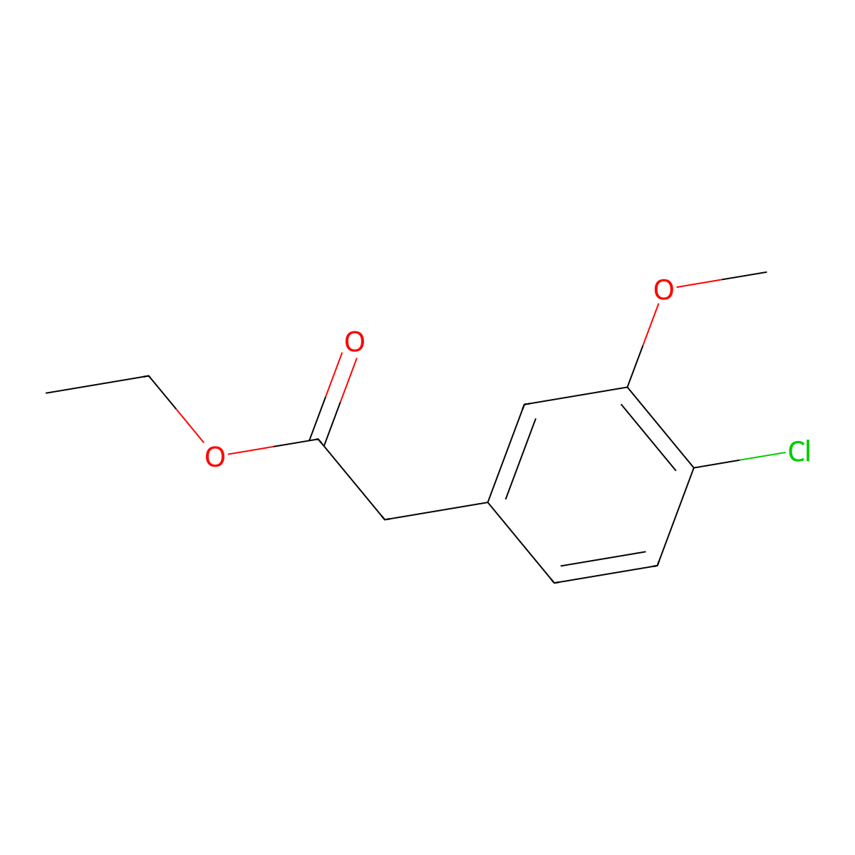 Ethyl 2-(4-chloro-3-methoxyphenyl)acetate molecular structure, CAS 1056987-17-7