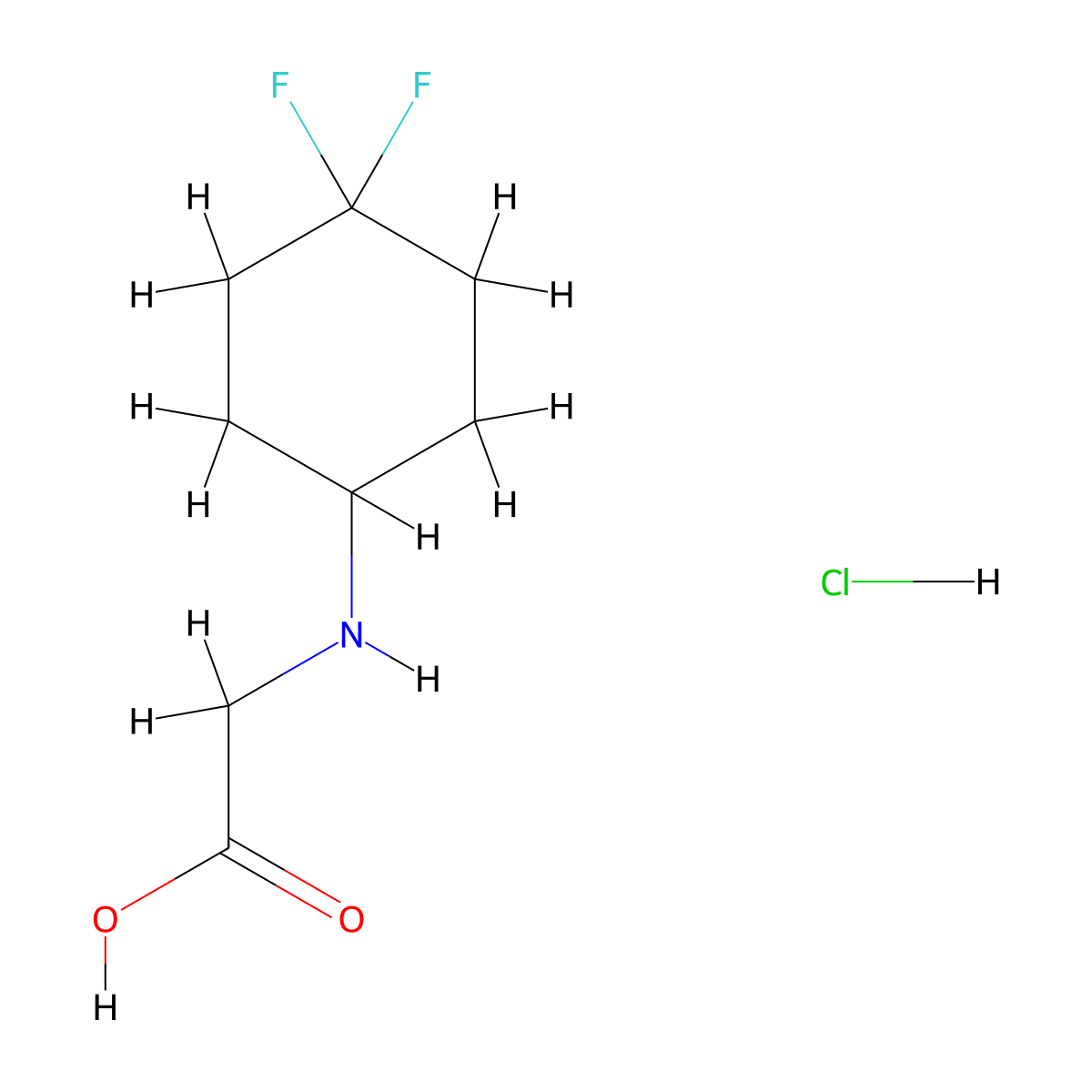 N-(4,4-Difluorocyclohexyl)glycine HCl molecular structure, CAS 1056999-11-1