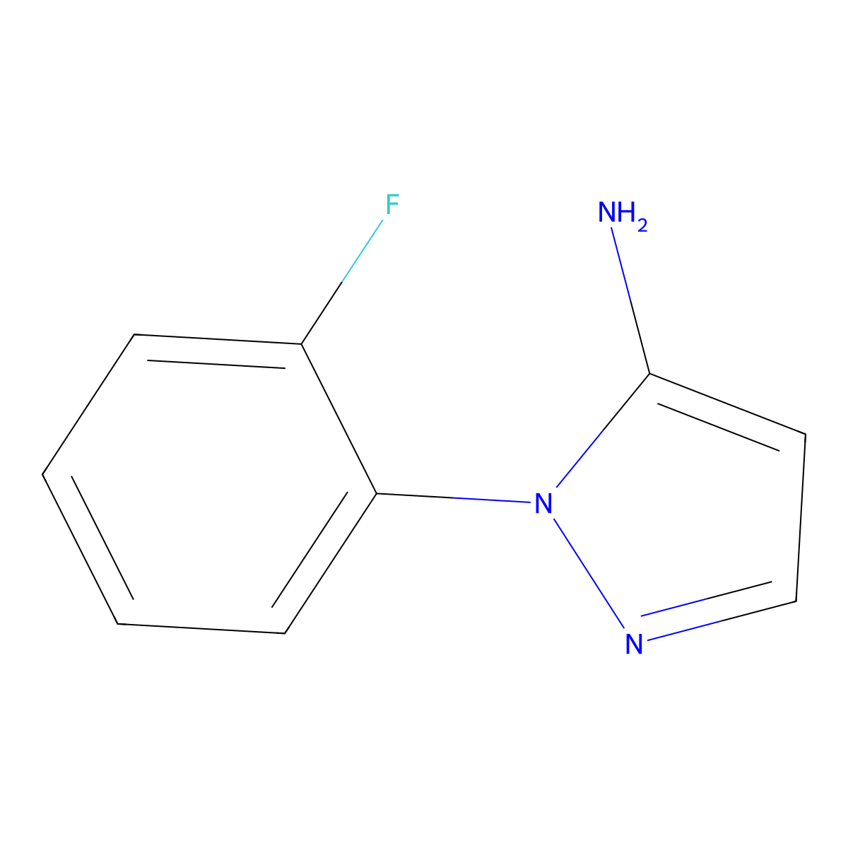 1-(2-fluorophenyl)-1H-pyrazol-5-amine molecular structure, CAS 1056999-19-9