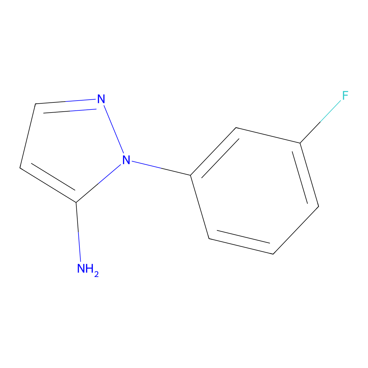 1-(3-fluorophenyl)-1H-pyrazol-5-amine molecular structure, CAS 1056999-20-2