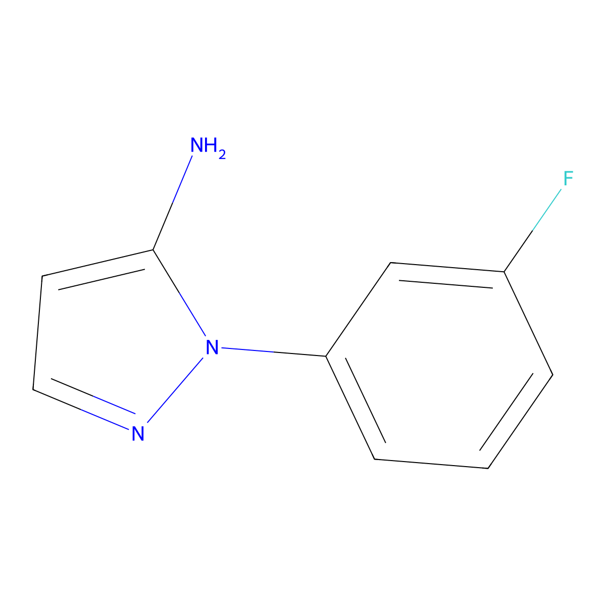 1-(3-fluorophenyl)-1H-pyrazol-5-amine molecular structure, CAS 1056999-20-2