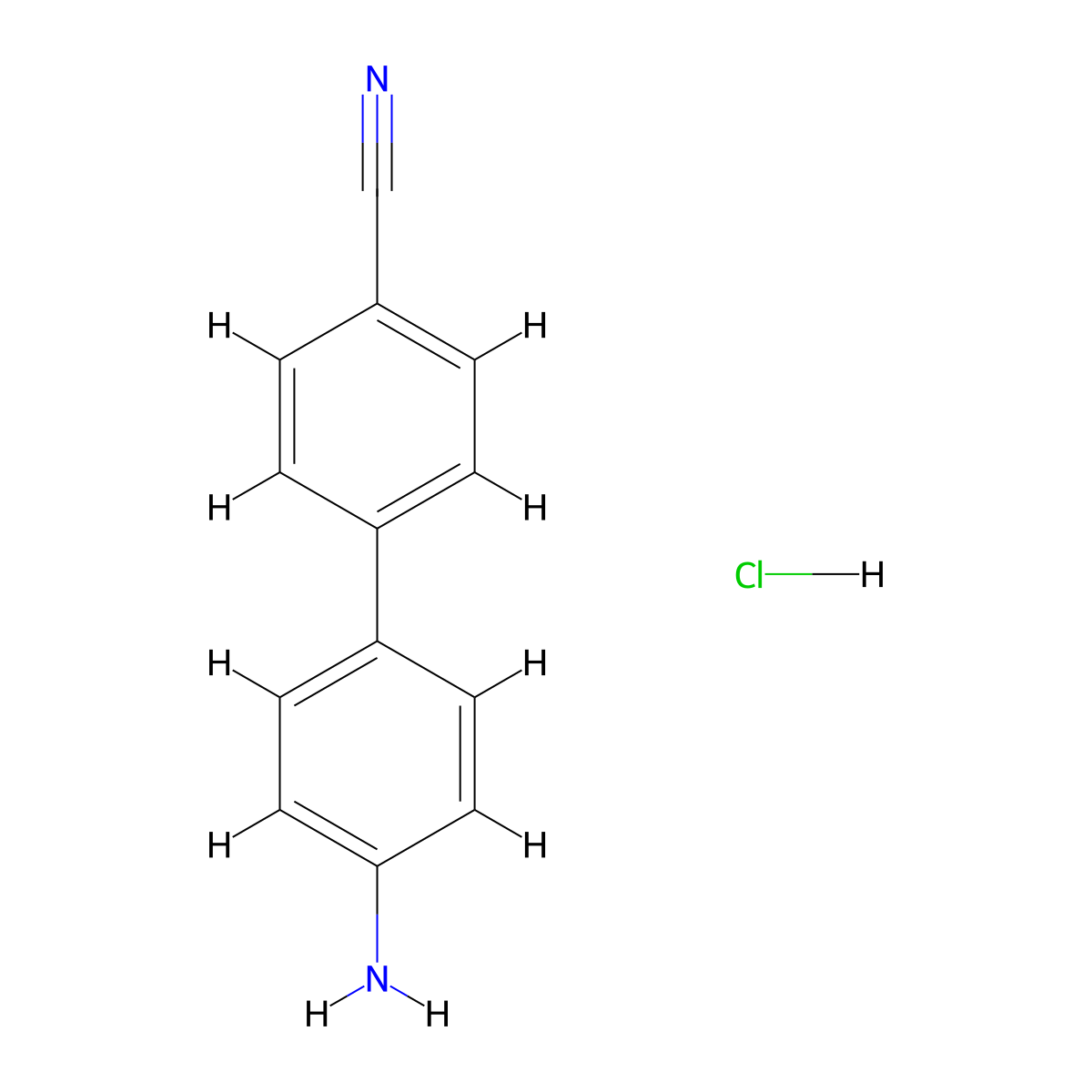 4-(4-Aminophenyl)benzonitrile hydrochloride molecular structure, CAS 10570-55-5