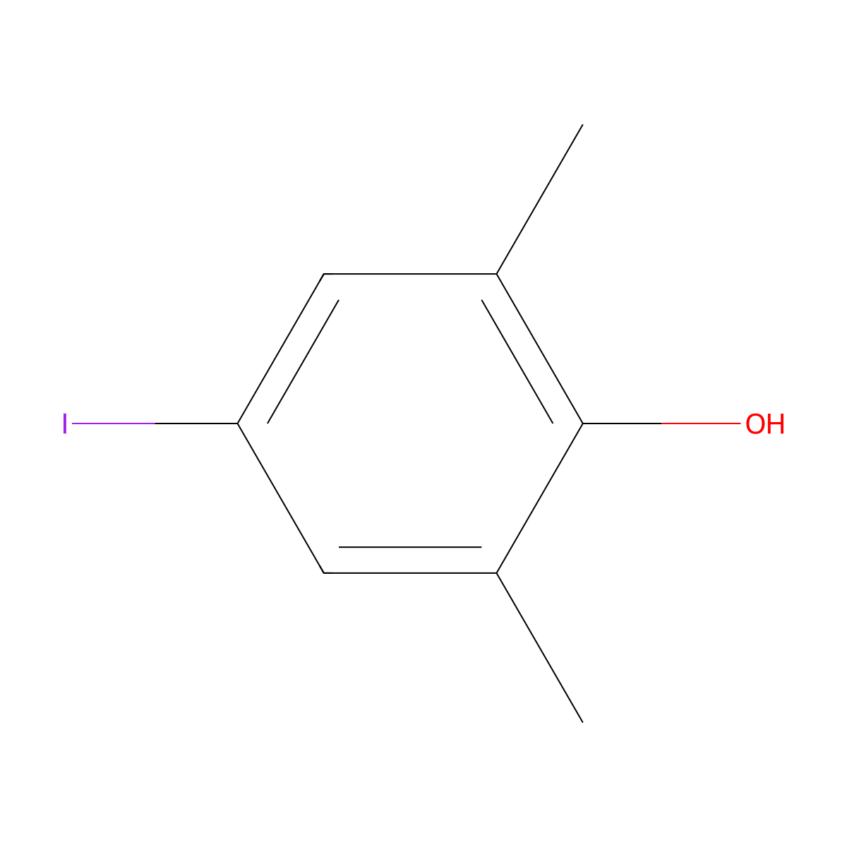 4-Iodo-2,6-dimethylphenol molecular structure, CAS 10570-67-9