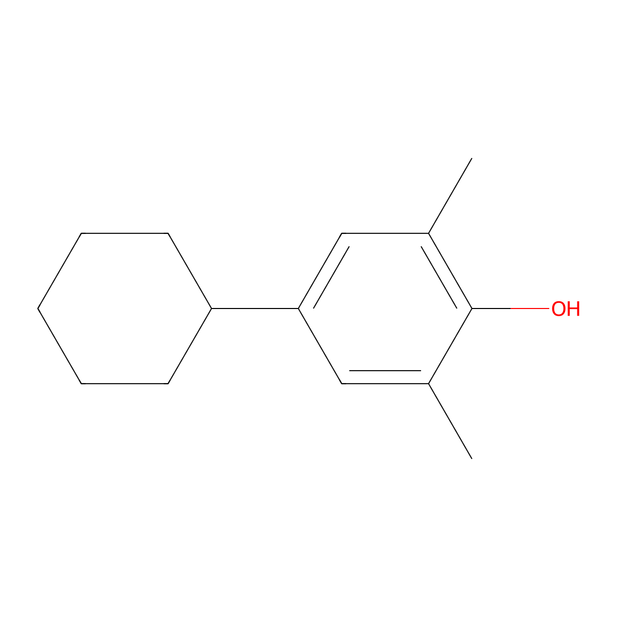 4-Cyclohexyl-2,6-xylenol molecular structure, CAS 10570-68-0