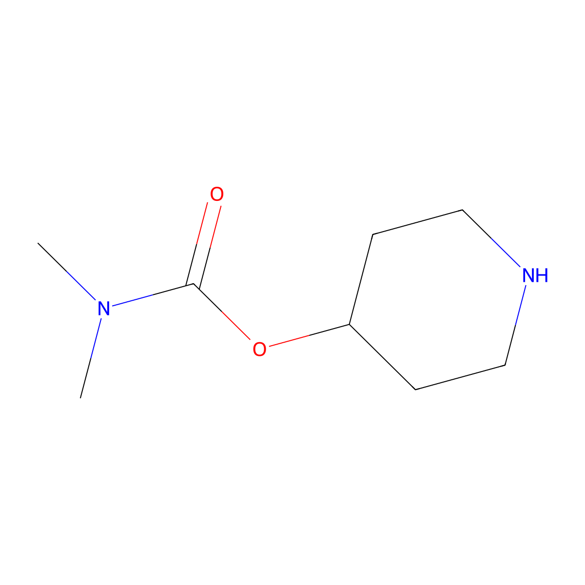 Piperidin-4-yl dimethylcarbamate molecular structure, CAS 1057003-09-4