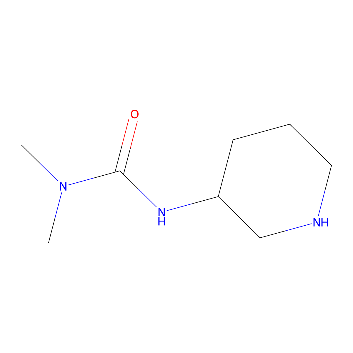 3,3-Dimethyl-1-(piperidin-3-yl)urea molecular structure, CAS 1057003-11-8