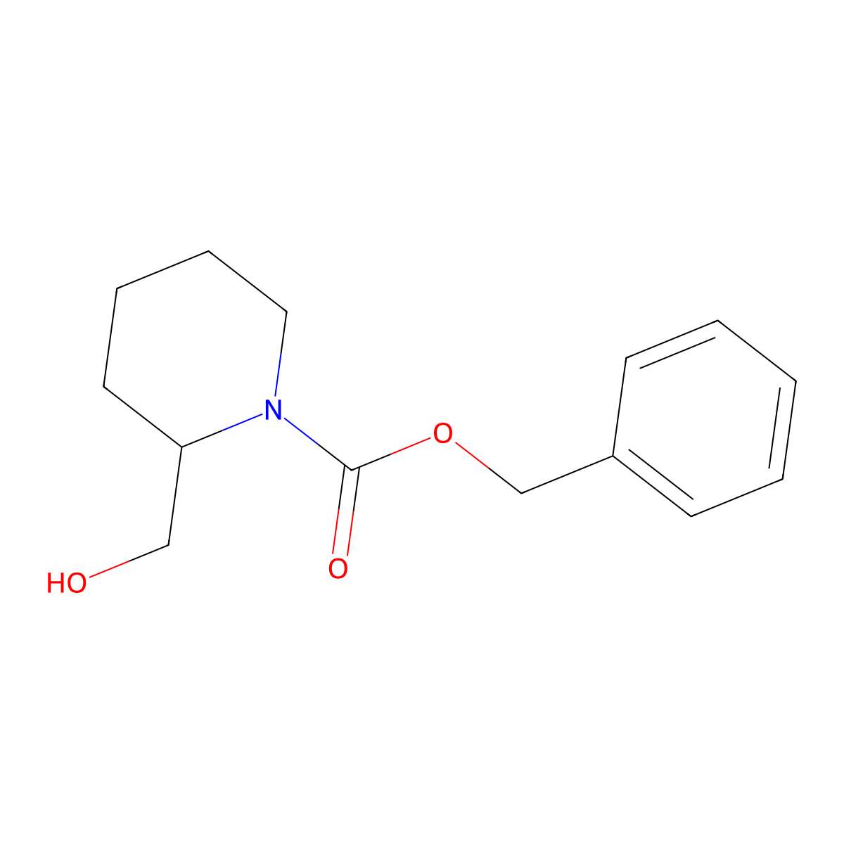 Benzyl 2-(hydroxymethyl)piperidine-1-carboxylate molecular structure, CAS 105706-75-0