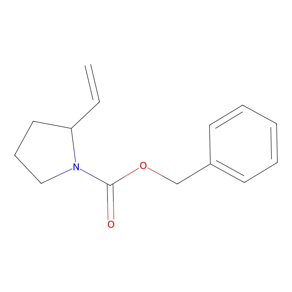 Phenylmethyl 2-ethenyl-1-pyrrolidinecarboxylate molecular structure, CAS 105706-77-2