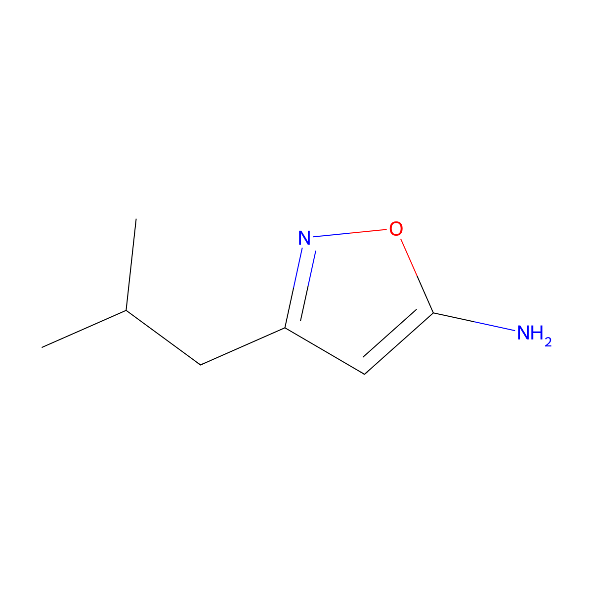 3-(2-Methylpropyl)-1,2-oxazol-5-amine molecular structure, CAS 1057064-36-4