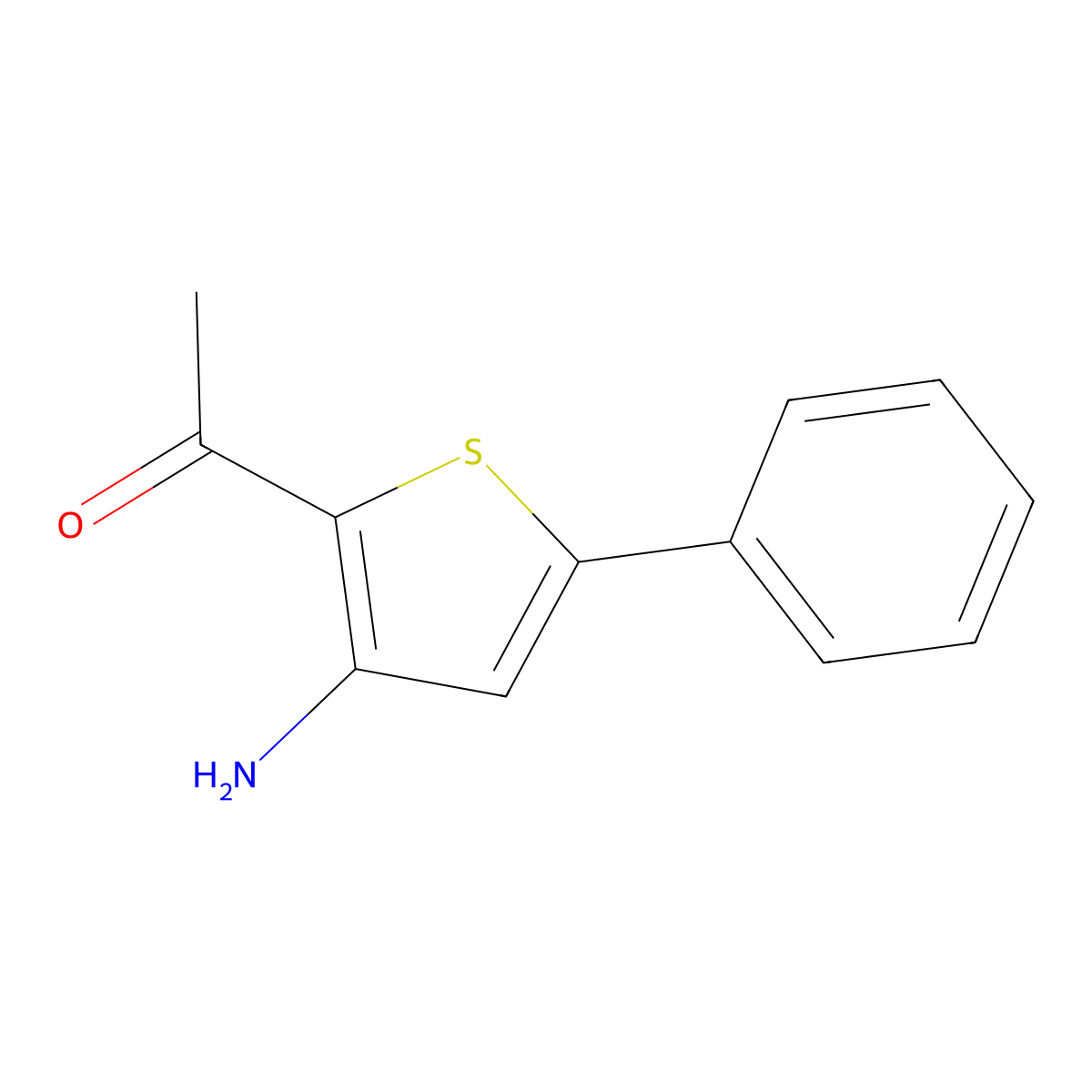 2-Acetyl-3-Amino-5-Phenylthiophene molecular structure, CAS 105707-24-2