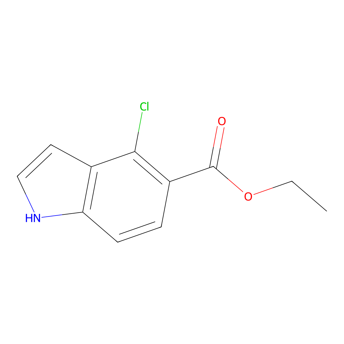 ethyl 4-chloro-1H-indole-5-carboxylate molecular structure, CAS 1057076-56-8