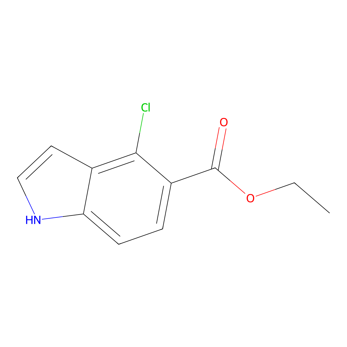 ethyl 4-chloro-1H-indole-5-carboxylate molecular structure, CAS 1057076-56-8