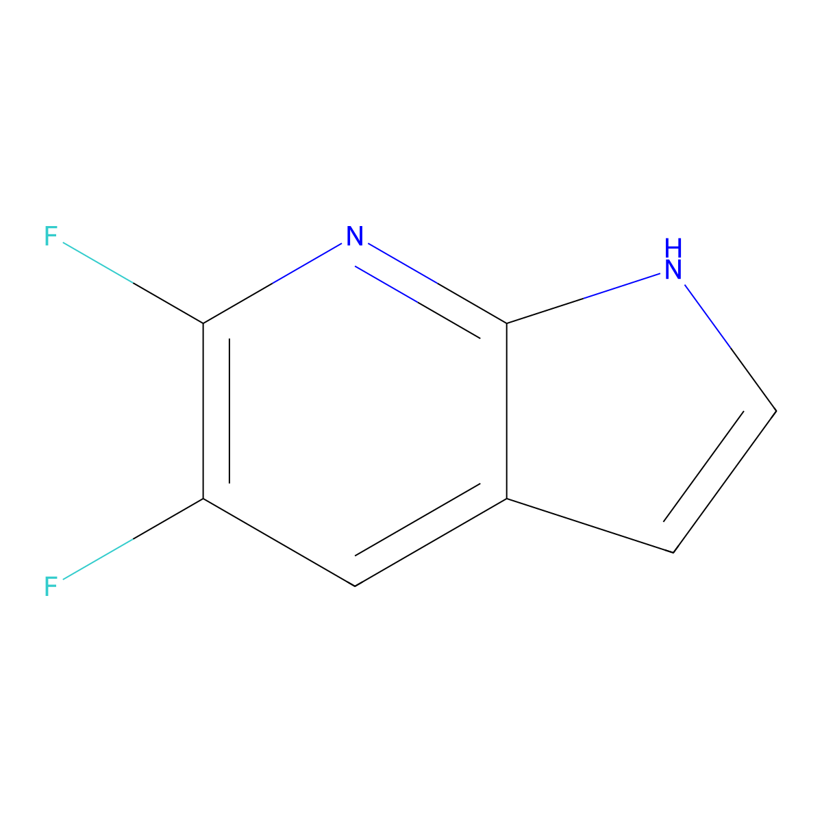 5,6-difluoro-1H-pyrrolo[2,3-b]pyridine molecular structure, CAS 1057077-49-2