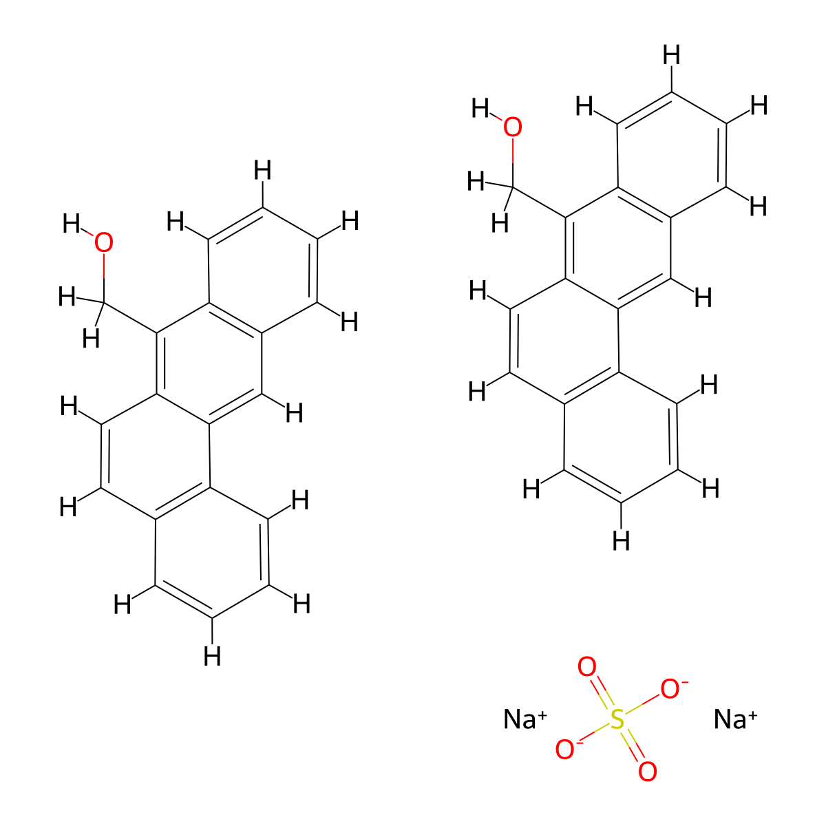 Benz(a)anthracene-7-methanol, hydrogen sulfate, sodium salt molecular structure, CAS 105708-80-3