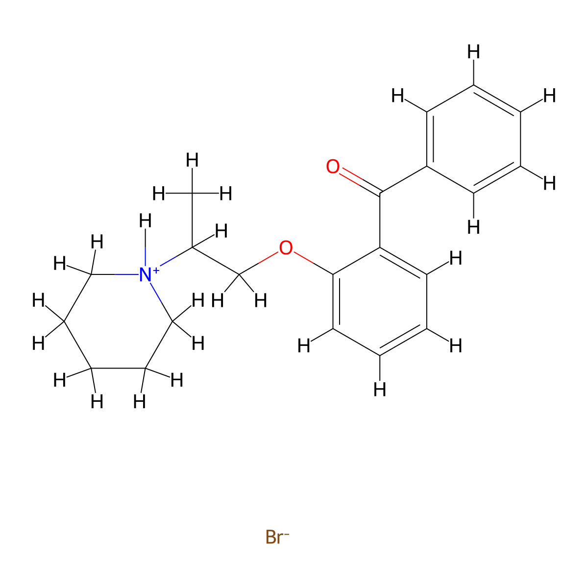 Benzophenone, 2-(2-piperidinopropoxy)-, hydrobromide molecular structure, CAS 10571-21-8