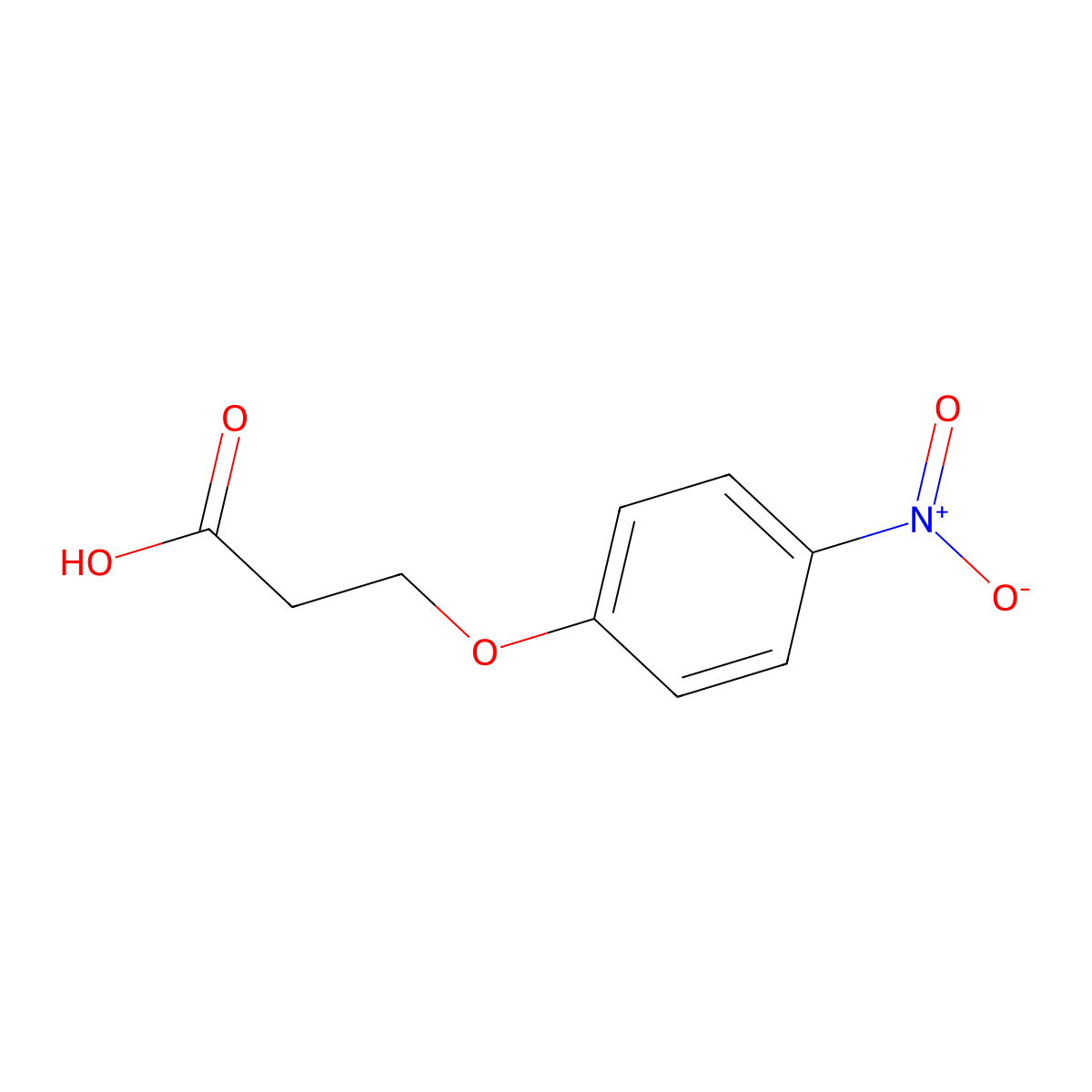 3-(4-Nitrophenoxy)propionic acid molecular structure, CAS 10572-16-4
