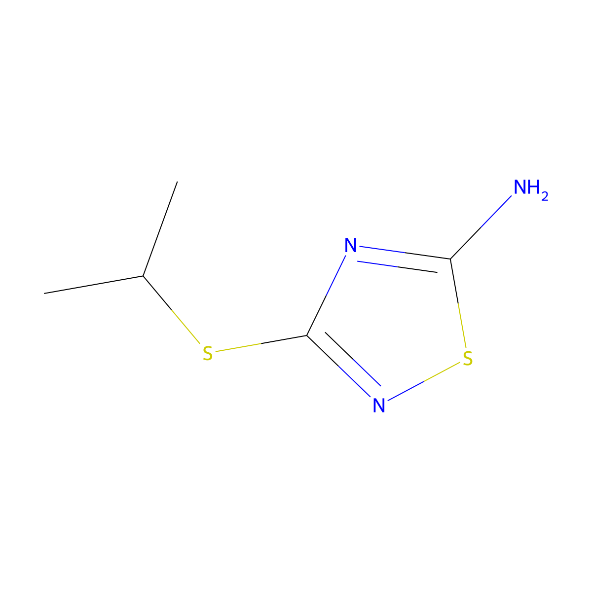 3-(Propan-2-ylsulfanyl)-1,2,4-thiadiazol-5-amine molecular structure, CAS 10572-75-5