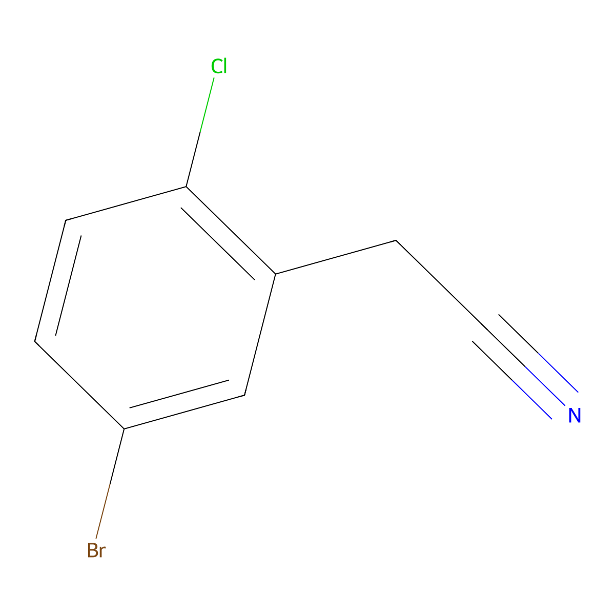 2-(5-Bromo-2-chlorophenyl)acetonitrile molecular structure, CAS 1057216-52-0