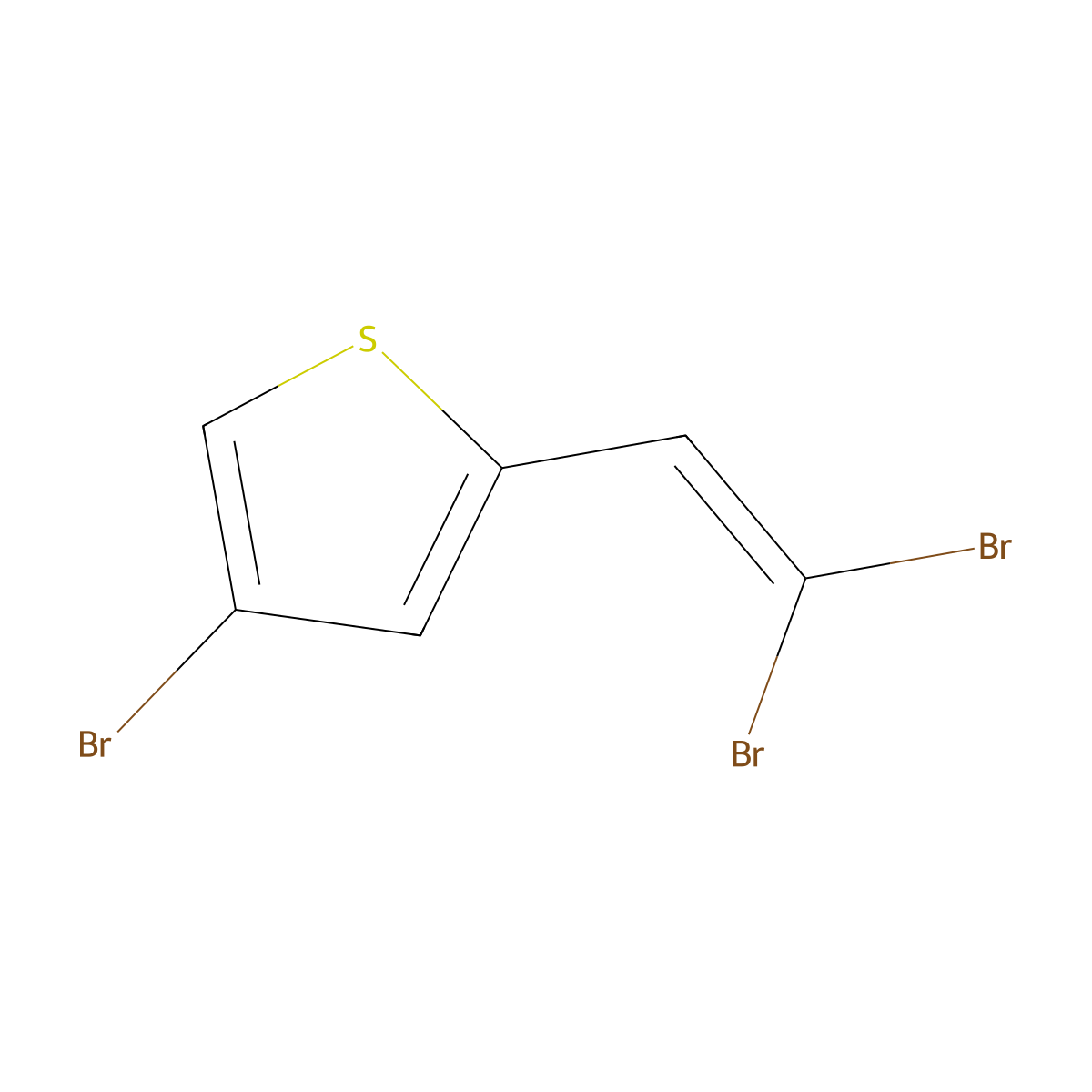4-Bromo-2-(2,2-dibromoethenyl)thiophene molecular structure, CAS 1057216-69-9