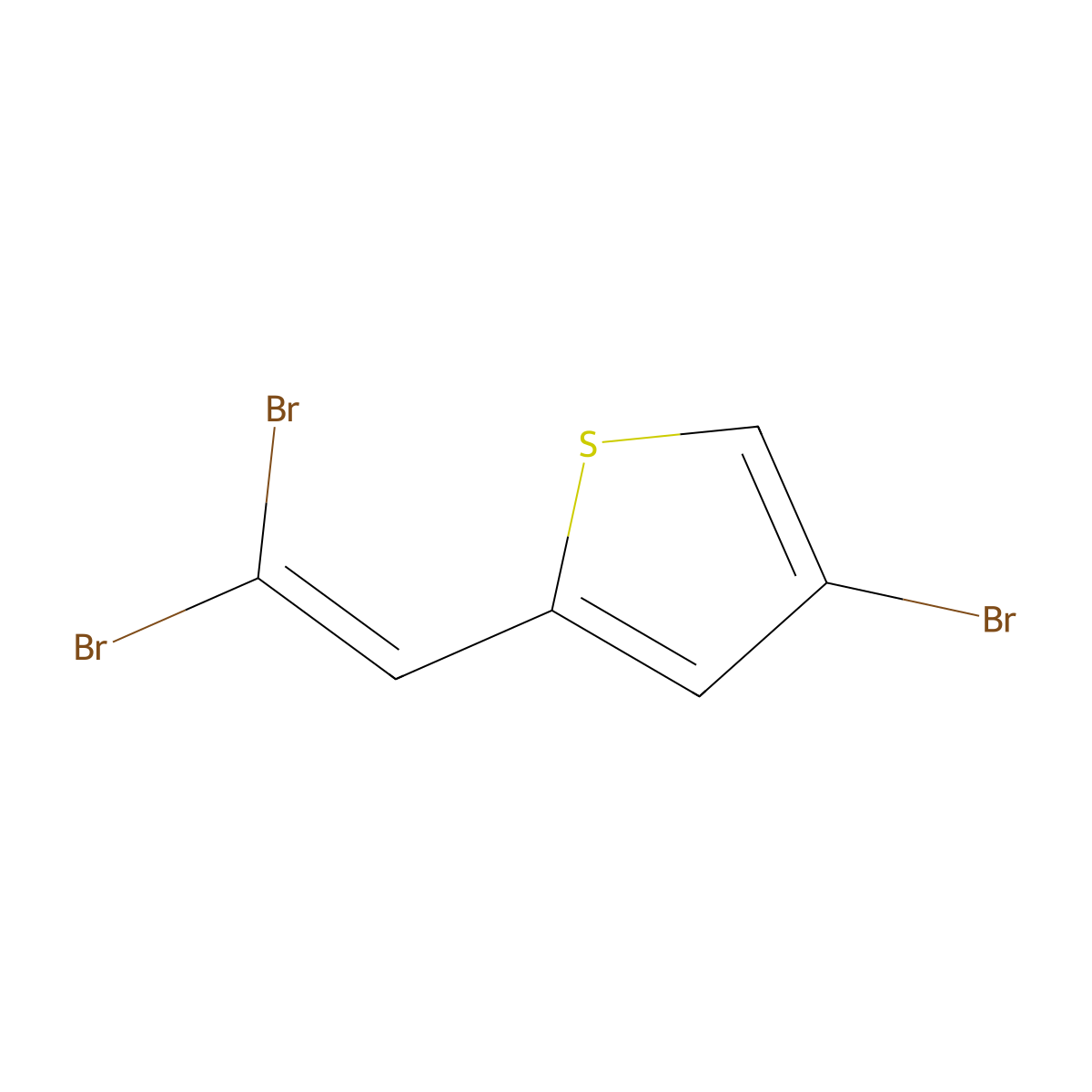 4-Bromo-2-(2,2-dibromoethenyl)thiophene molecular structure, CAS 1057216-69-9