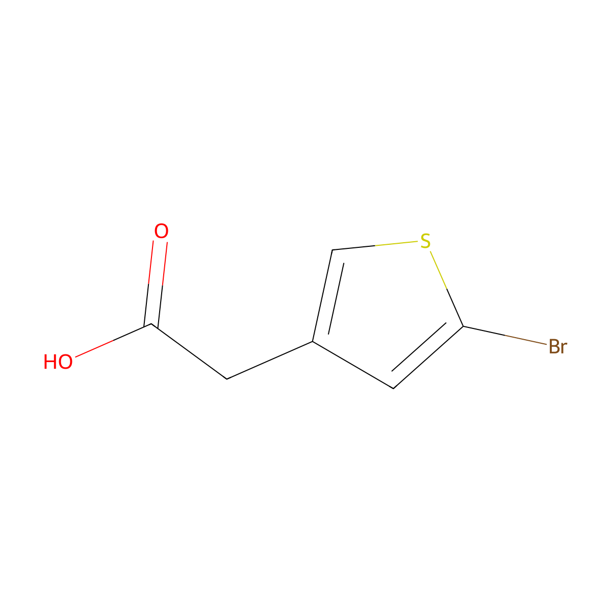 2-(5-Bromothiophen-3-yl)acetic acid molecular structure, CAS 1057217-28-3