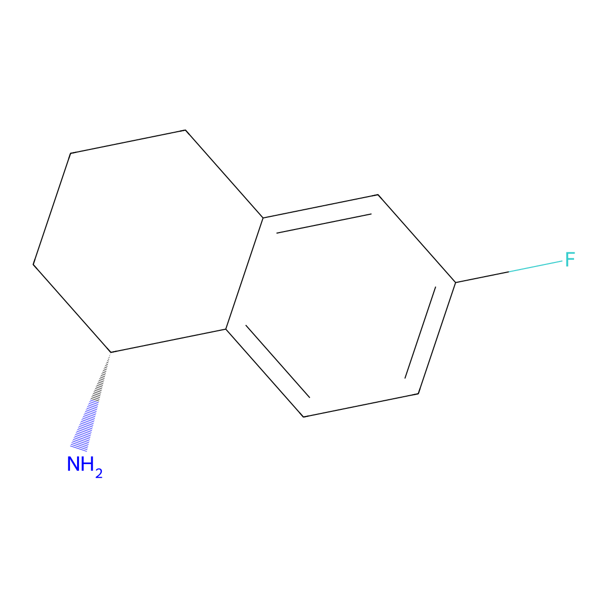 (R)-6-fluoro-1,2,3,4-tetrahydronaphthalen-1-amine molecular structure, CAS 1057246-78-2