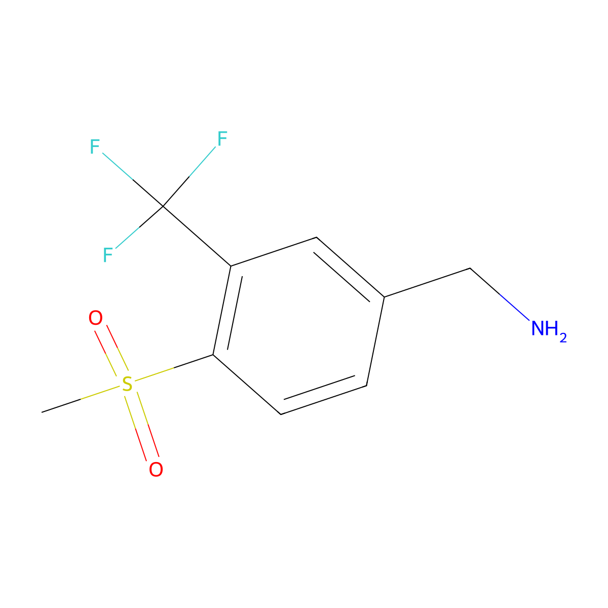 [4-Methanesulfonyl-3-(trifluoromethyl)phenyl]methanamine molecular structure, CAS 1057260-42-0