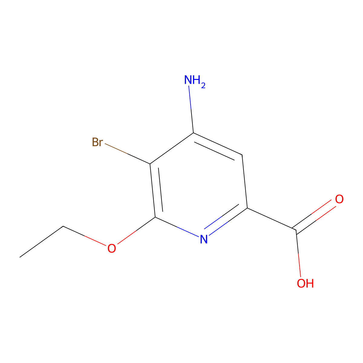 4-Amino-5-bromo-6-ethoxypicolinic acid molecular structure, CAS 1057260-48-6