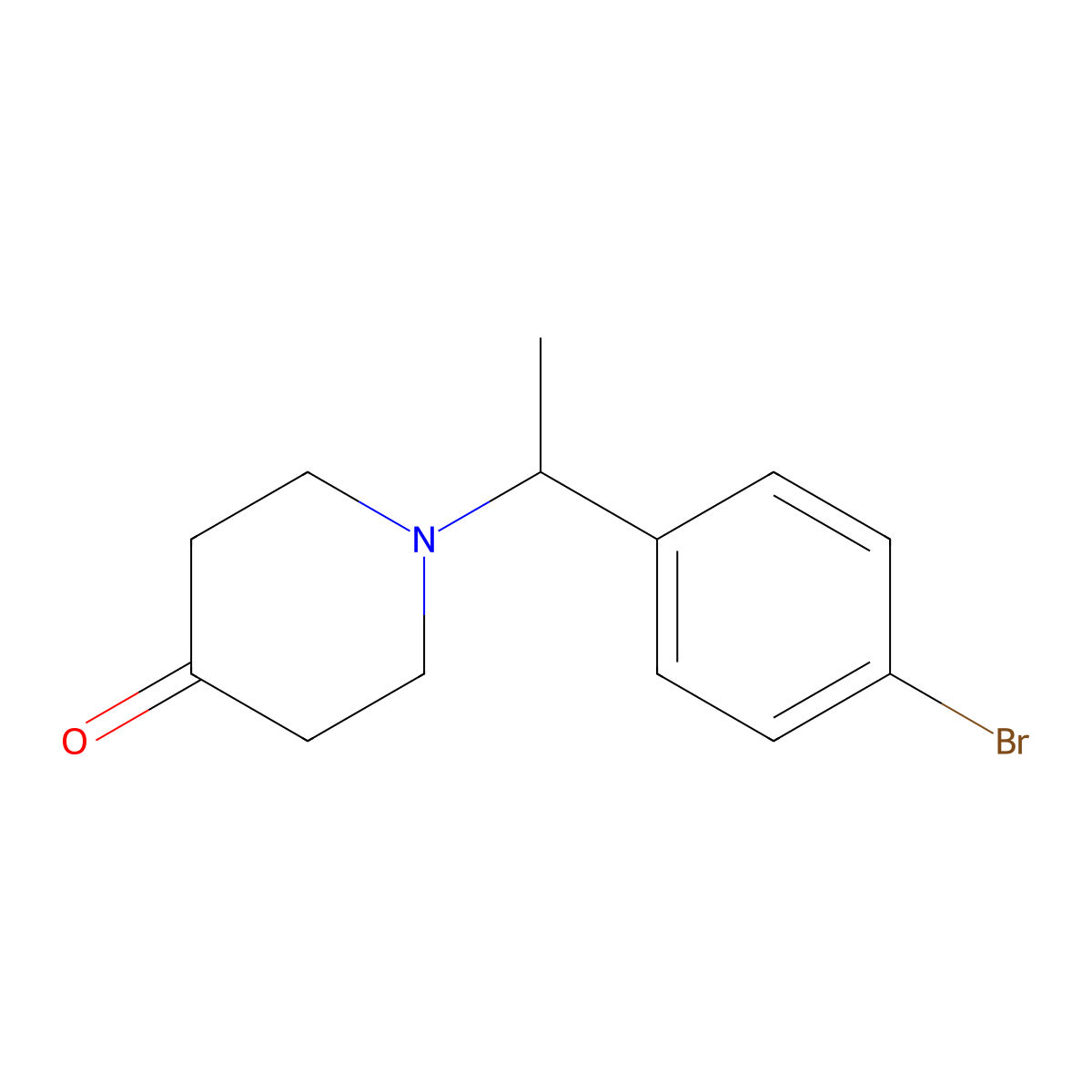 1-(1-(4-Bromophenyl)ethyl)piperidin-4-one molecular structure, CAS 1057261-83-2