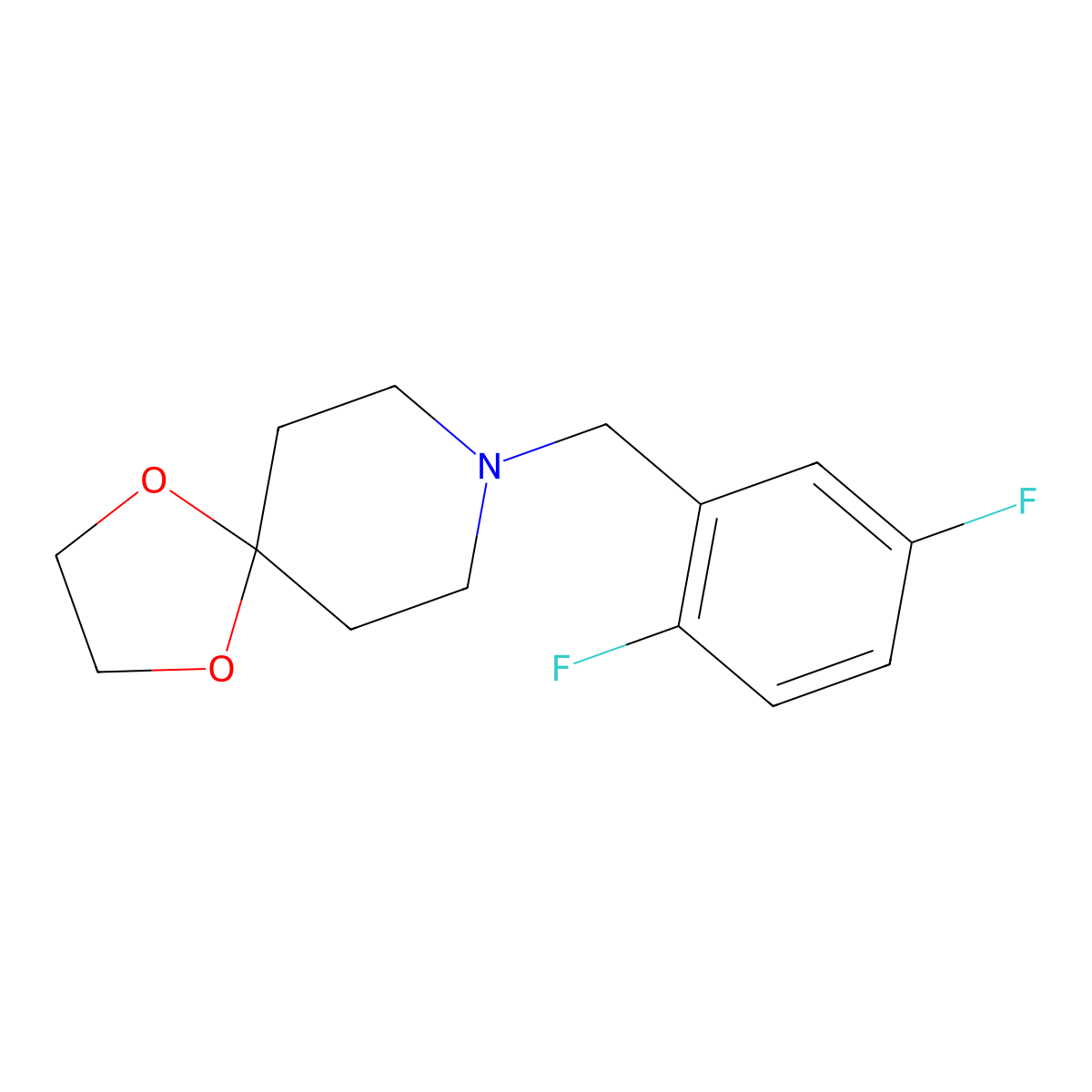 8-[(2,5-Difluorophenyl)methyl]-1,4-dioxa-8-azaspiro[4.5]decane molecular structure, CAS 1057266-99-5