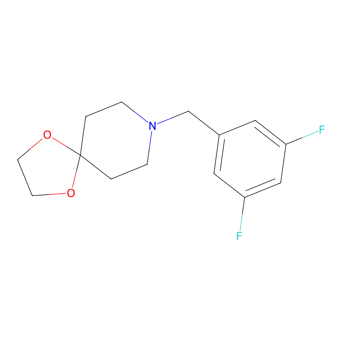 8-[(3,5-Difluorophenyl)methyl]-1,4-dioxa-8-azaspiro[4.5]decane molecular structure, CAS 1057267-00-1