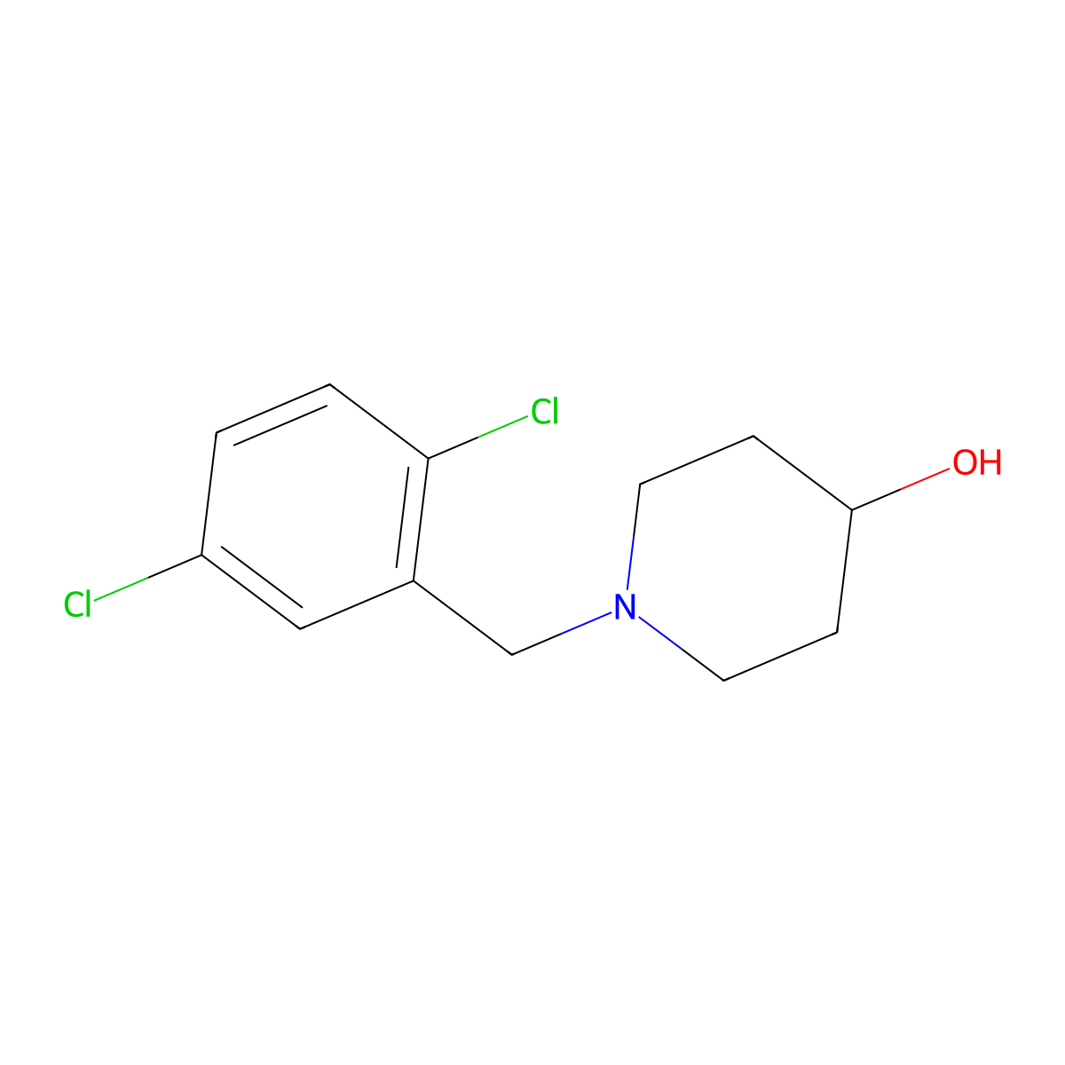 1-(2,5-Dichloro-benzyl)-piperidin-4-ol molecular structure, CAS 1057269-80-3