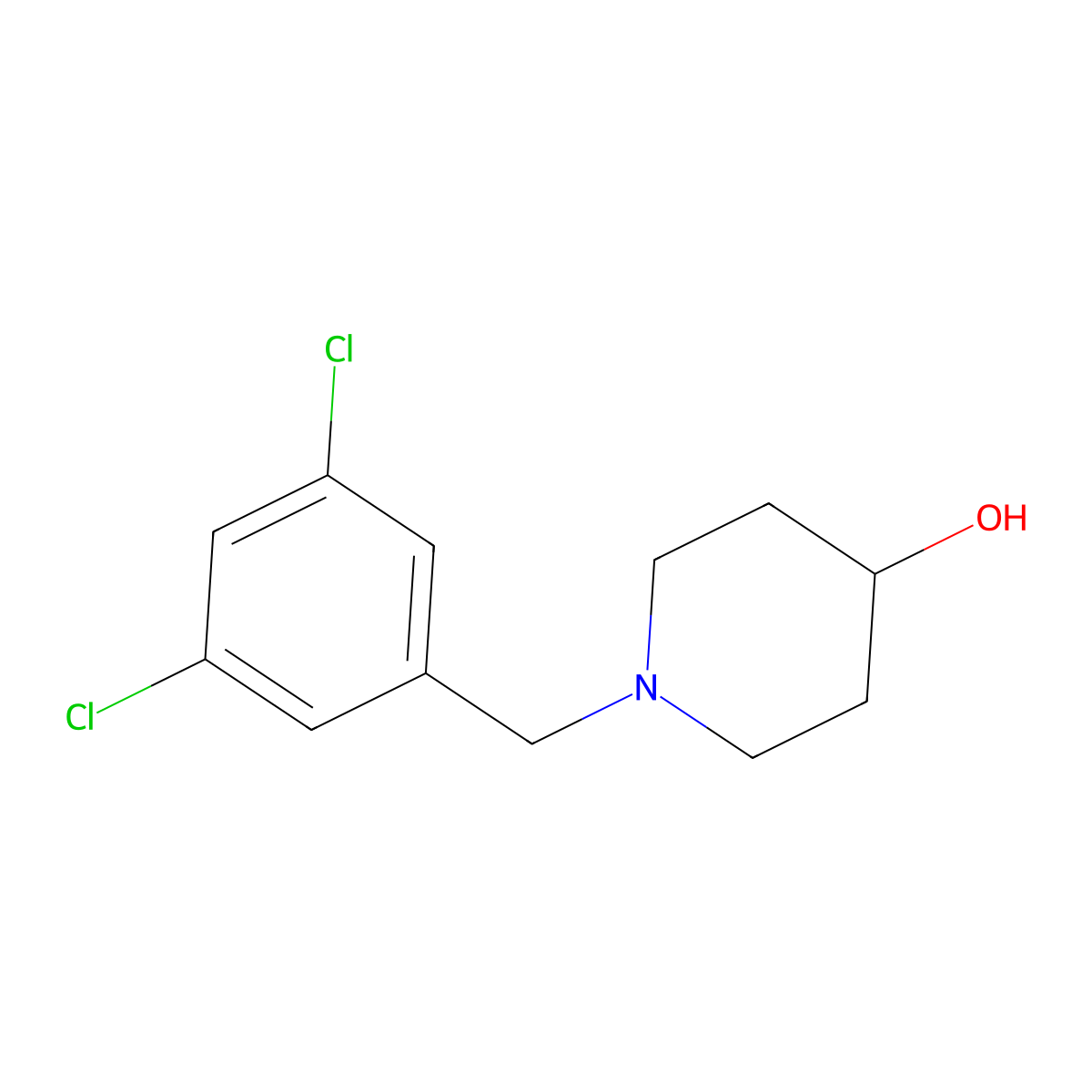 1-(3,5-Dichlorobenzyl)piperidin-4-ol molecular structure, CAS 1057269-81-4