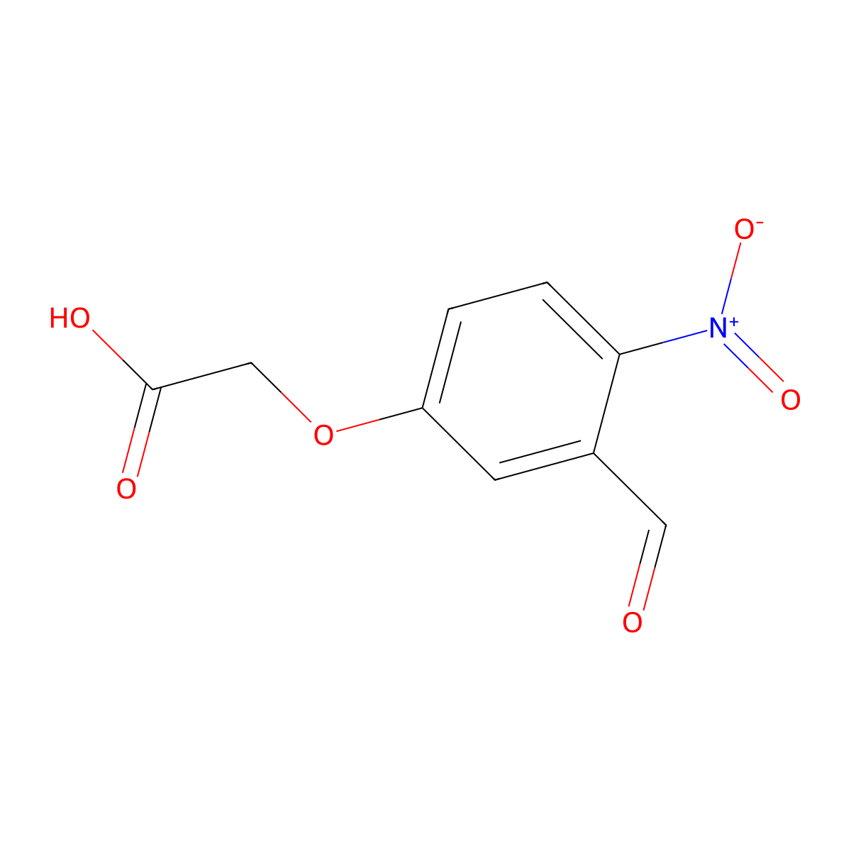 (3-Formyl-4-nitrophenoxy)acetic acid molecular structure, CAS 105728-06-1