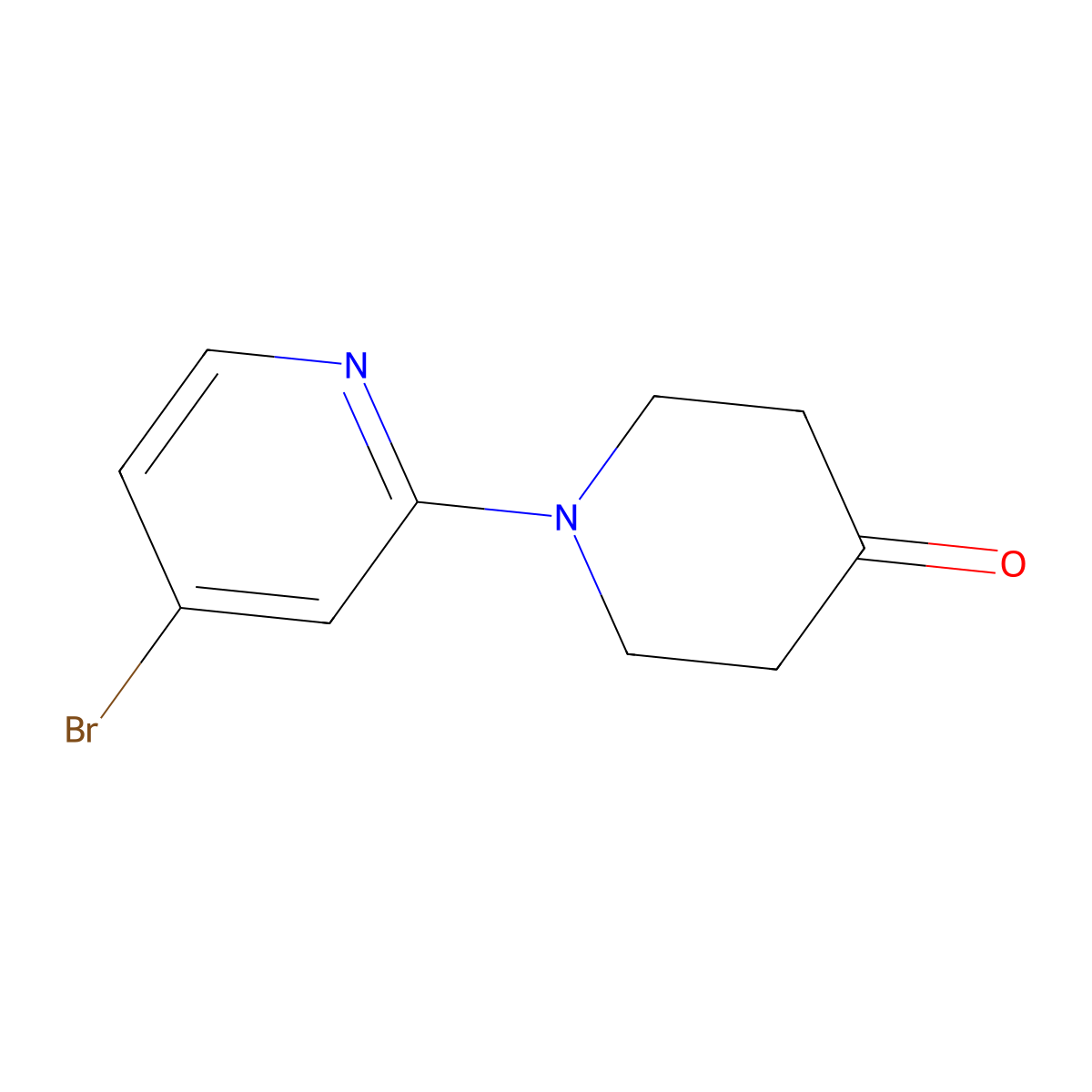 1-(4-Bromopyridin-2-yl)piperidin-4-one molecular structure, CAS 1057282-67-3