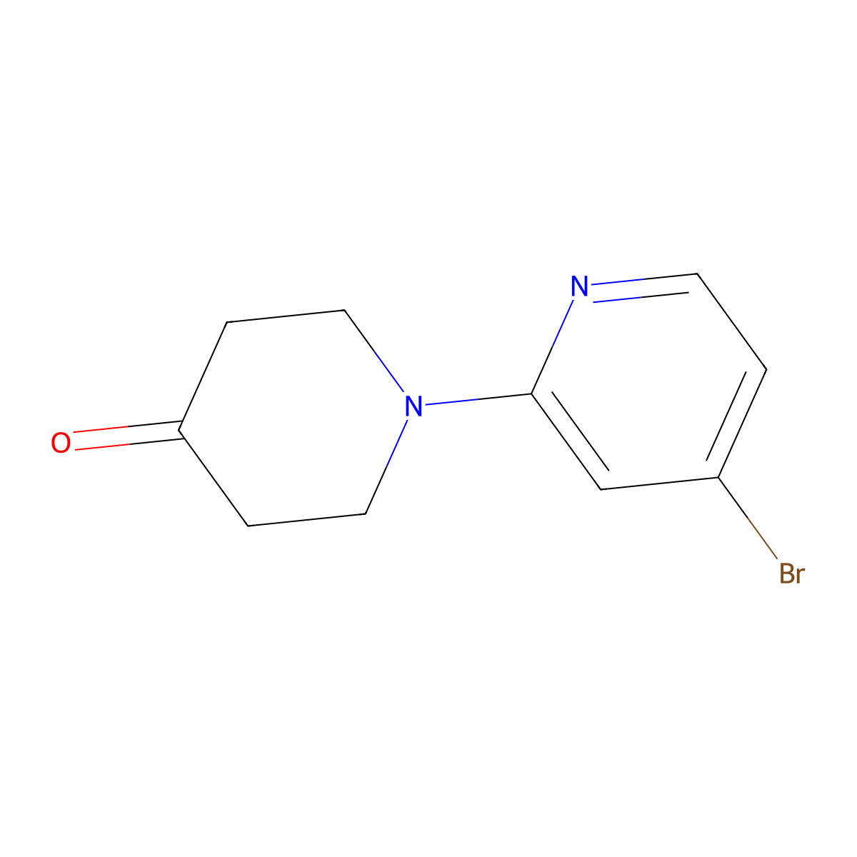 1-(4-Bromopyridin-2-yl)piperidin-4-one molecular structure, CAS 1057282-67-3