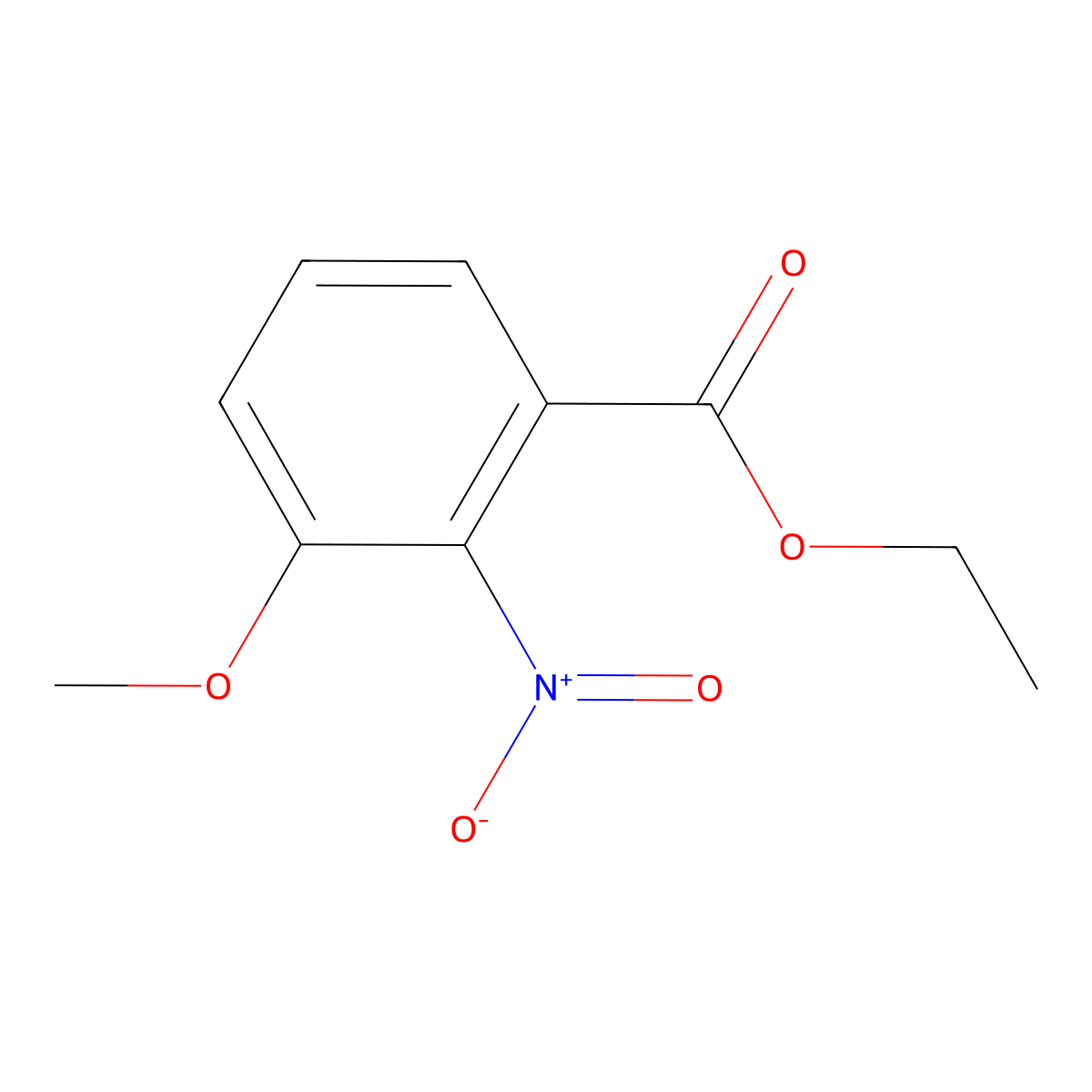 Ethyl 3-methoxy-2-nitrobenzoate molecular structure, CAS 10573-02-1