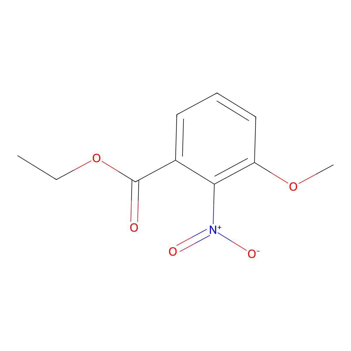 Ethyl 3-methoxy-2-nitrobenzoate molecular structure, CAS 10573-02-1